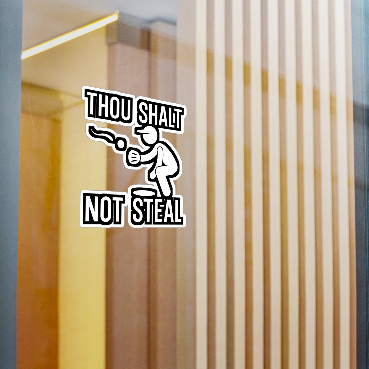 Thou Shalt Not Steal - Softball Sticker for Wall, Laptop, Window, Truck, Car Softball Gift Vinyl Baseball Decal Sticker