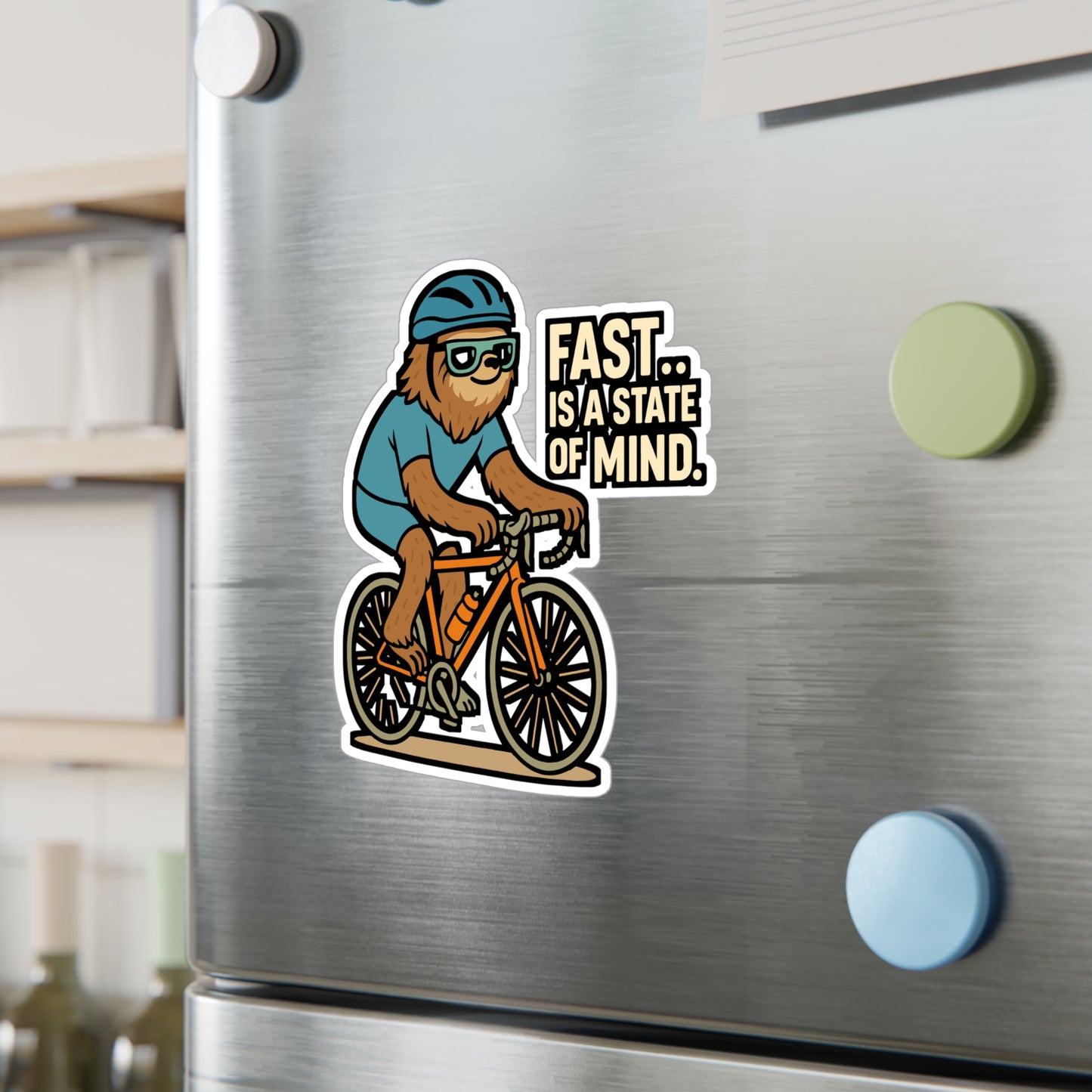 Fast… is a state of mind - Cycling Sticker for Laptop, Water Bottle, Biker Gift for Men & Women, Inspirational Cyclist Decal