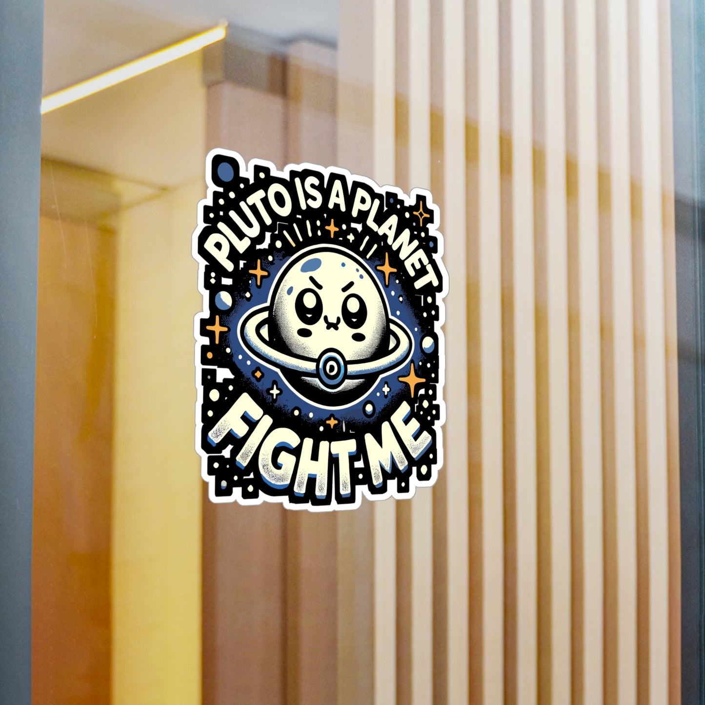 Pluto Is A Planet Fight Me - Pluto Sticker for Laptop Sticker. Water Bottle Sticker, Vinyl Planet Decal - Pluto Gift