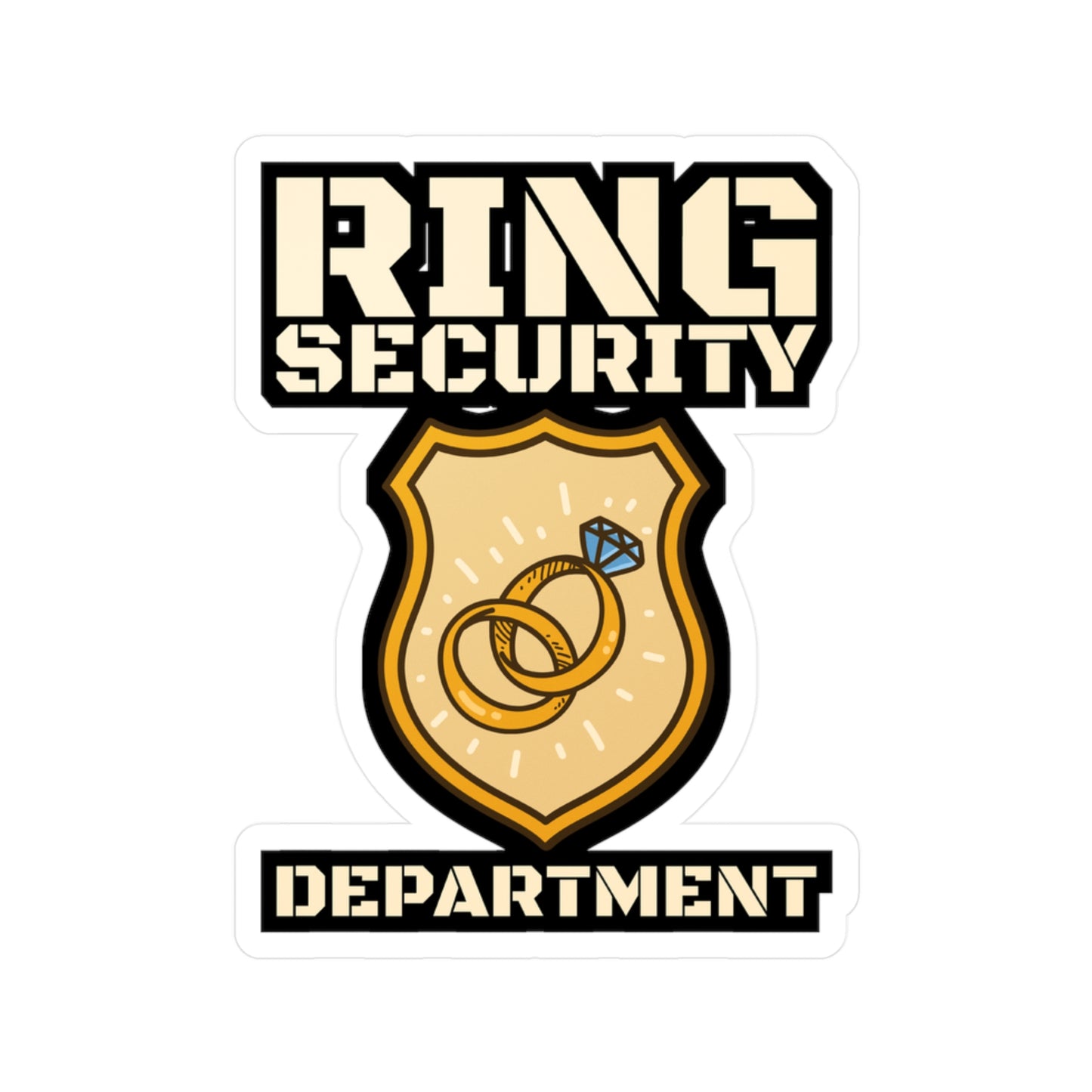 Ring Security Department - Ring-bearer Sticker for Laptop Sticker. Water Bottle Sticker, Vinyl Excavator Decal - Ring-bearer Gift