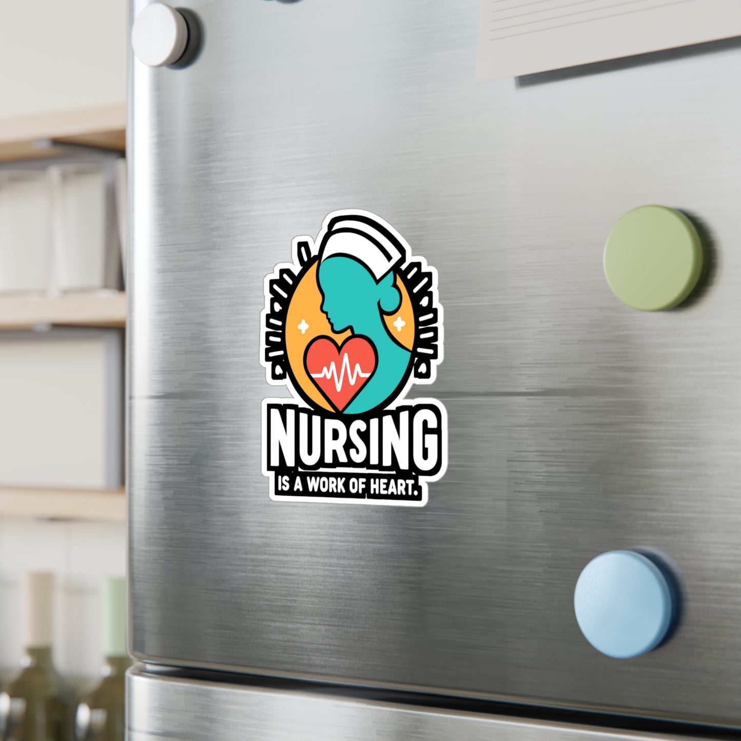 Nursing is a work of heart - Nurse Sticker for Car Laptop Sticker. Water Bottle Sticker, Vinyl Nursing-student Decal - Nurse Gift