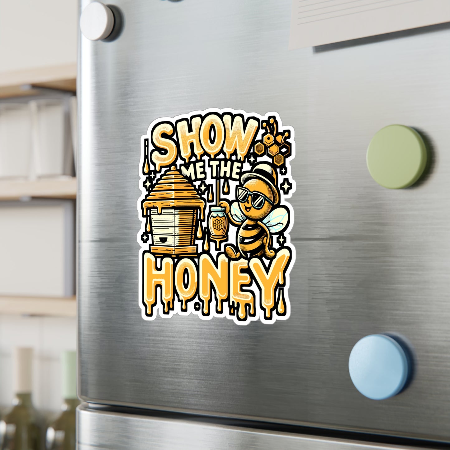 Show Me The Honey – Beekeeping Vinyl Sticker for Laptop or Water Bottle | Funny Farmer Decal, Beekeeping Gift