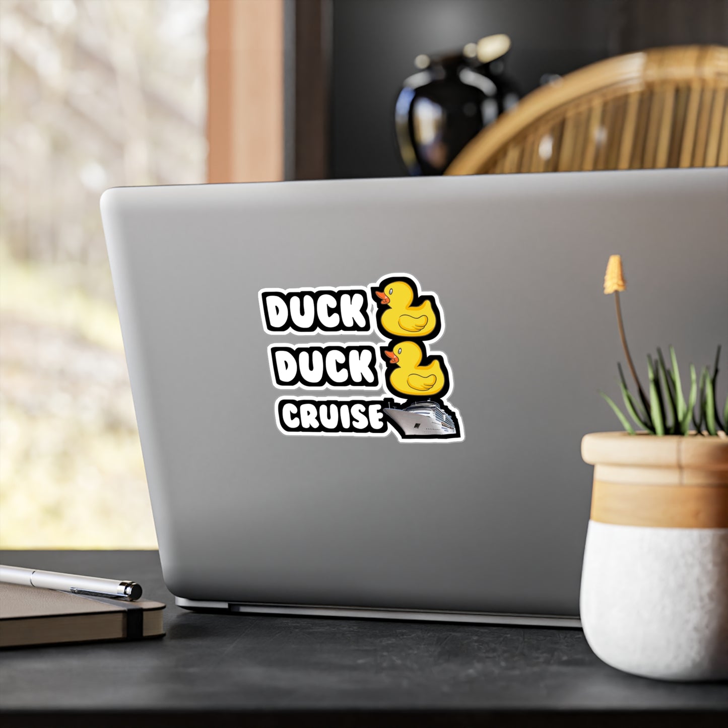 Duck Duck Cruise - Cruising Sticker for Laptop Sticker. Water Bottle Sticker, Vinyl Cruise-ship Decal - Cruising Gift