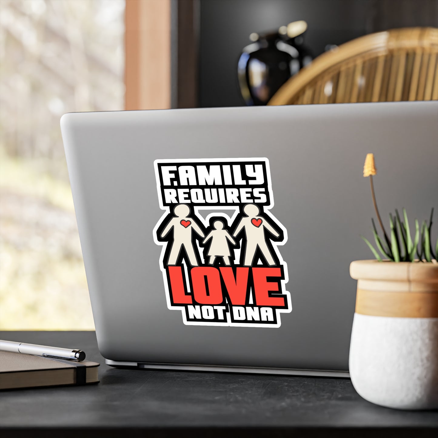 Family Requires Love - Adoption Sticker for Laptop Sticker. Water Bottle Sticker, Vinyl Adopted Decal - Adoption Gift