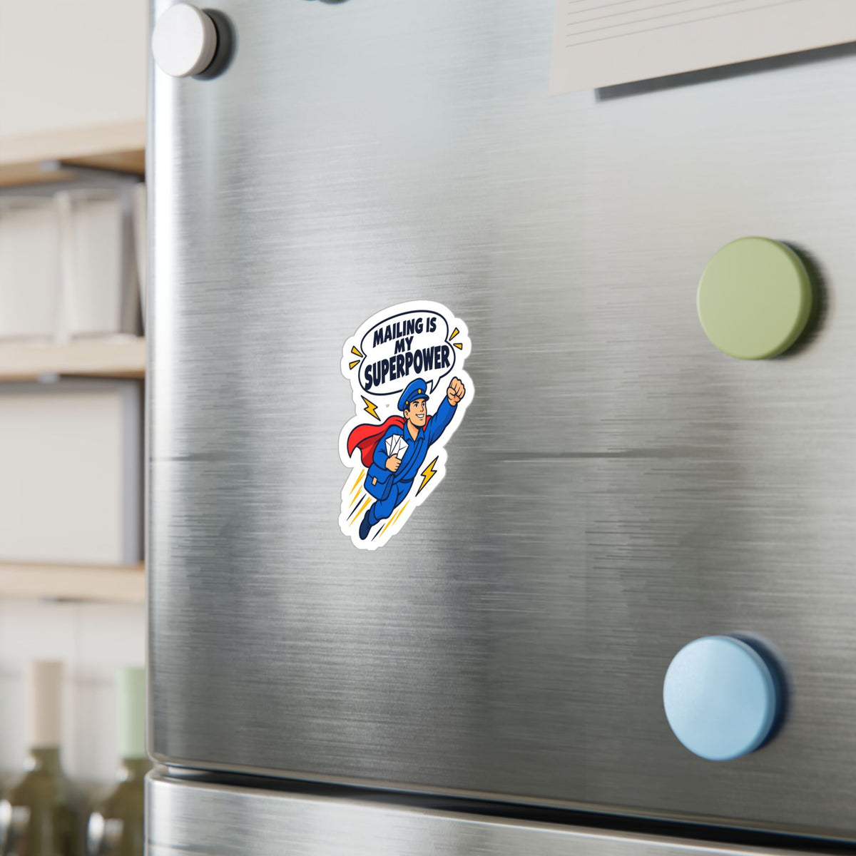 Postal Worker Sticker, "Mailing is My Superpower" Decals for Laptop, Water Bottle, Waterproof Vinyl Gift