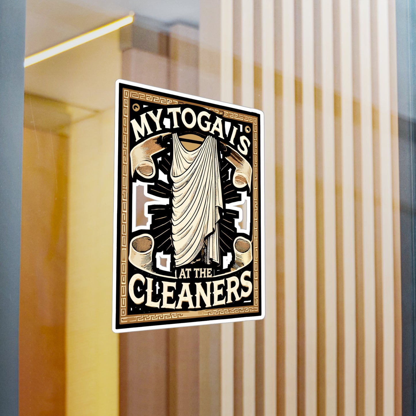 My Toga Is At The Cleaners - Toga Sticker for Laptop Sticker. Water Bottle Sticker, Vinyl Roman Decal - Toga Gift