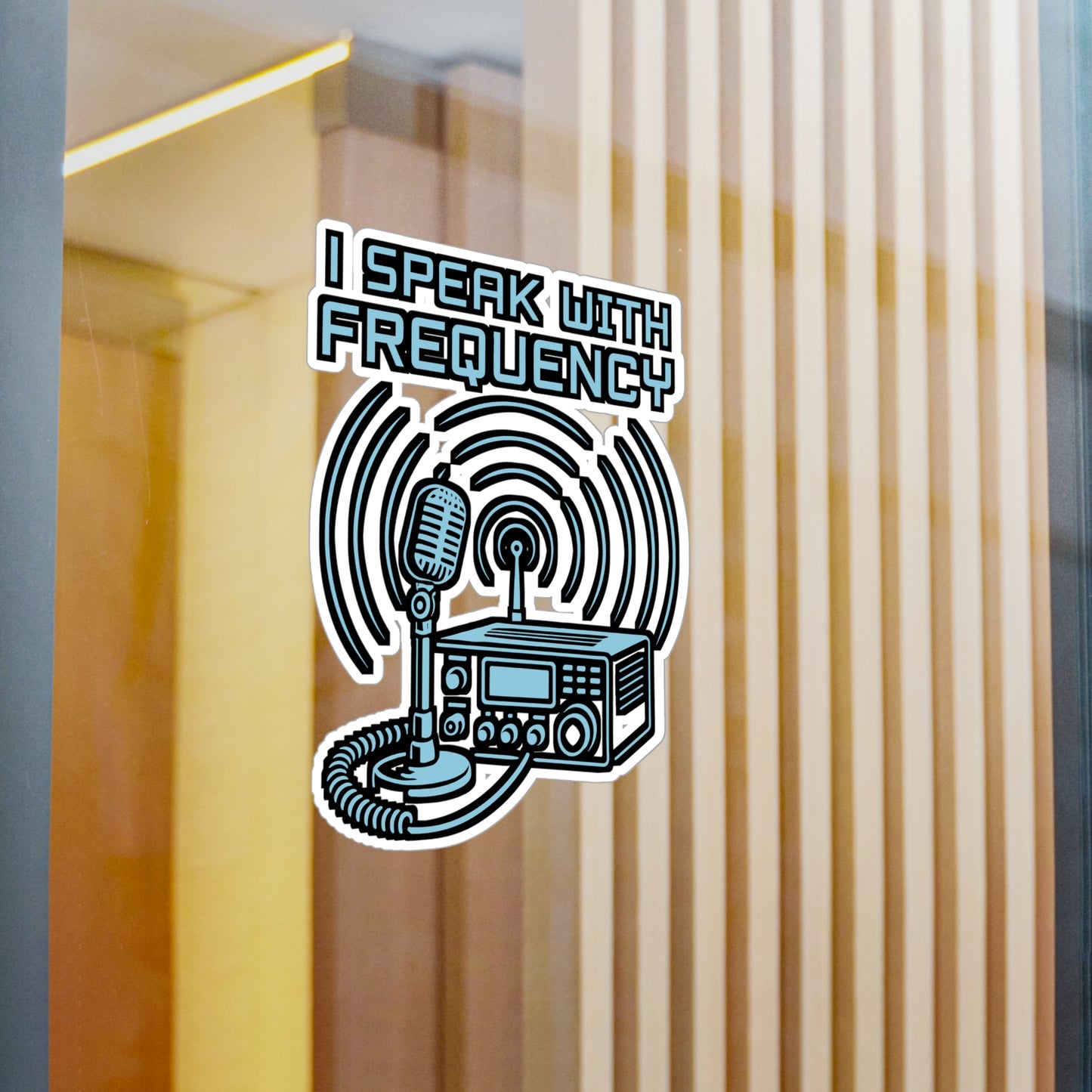 I Speak With Frequency – Ham Radio Sticker | Vinyl Decal for Laptop or Water Bottle | Amateur Radio Gift