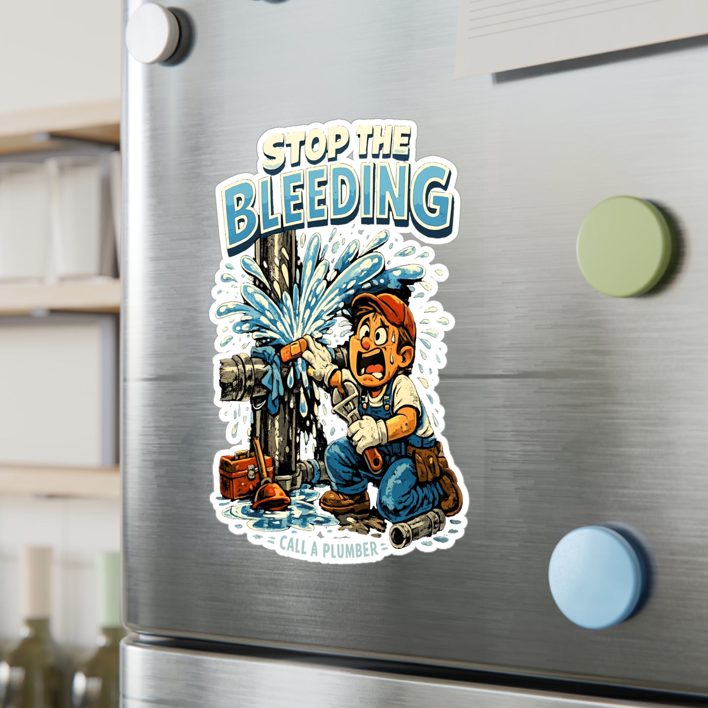 Plumber Sticker "Stop the Bleeding" Funny Plumbing Decals for Pipefitter & Steamfitter – Waterproof Vinyl for Laptop, Water Bottle