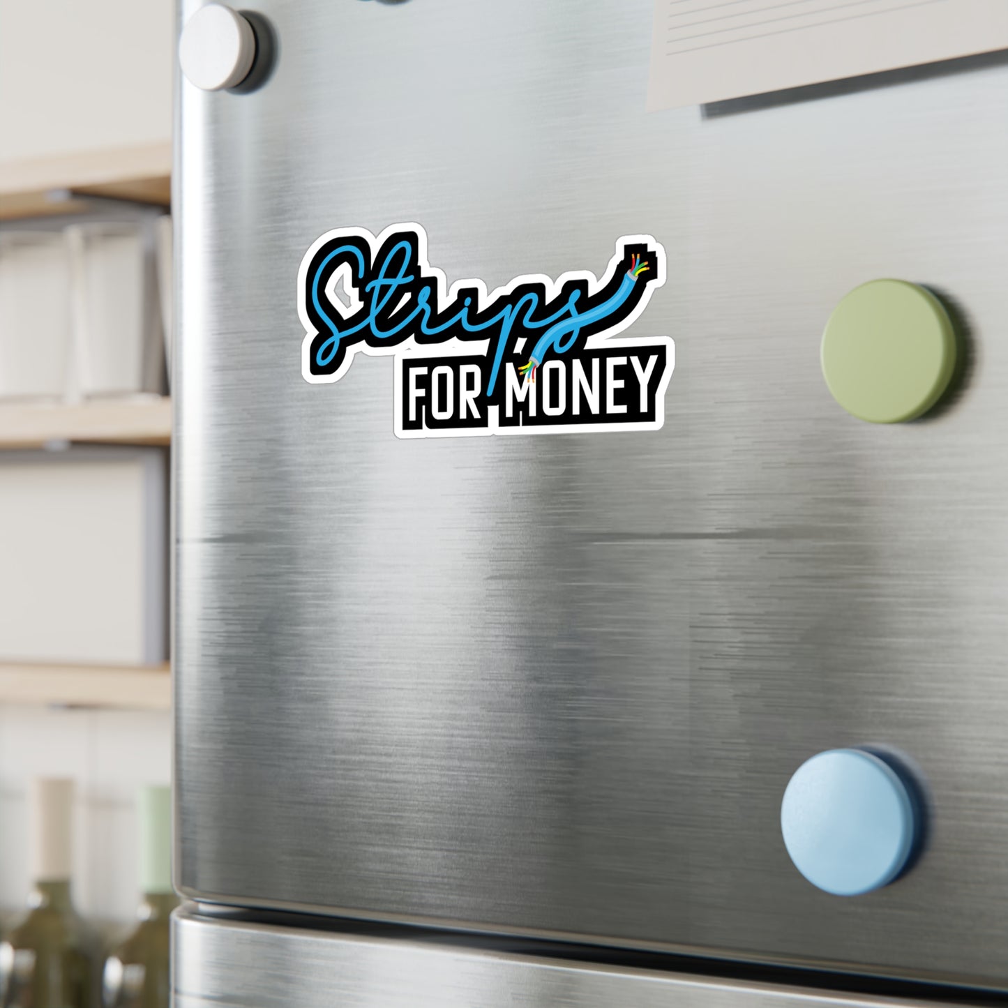 Strips for Money - Electrician Sticker for Wall, Laptop, Window, Truck, Car Electrician Gift Vinyl Stripper Decal Sticker