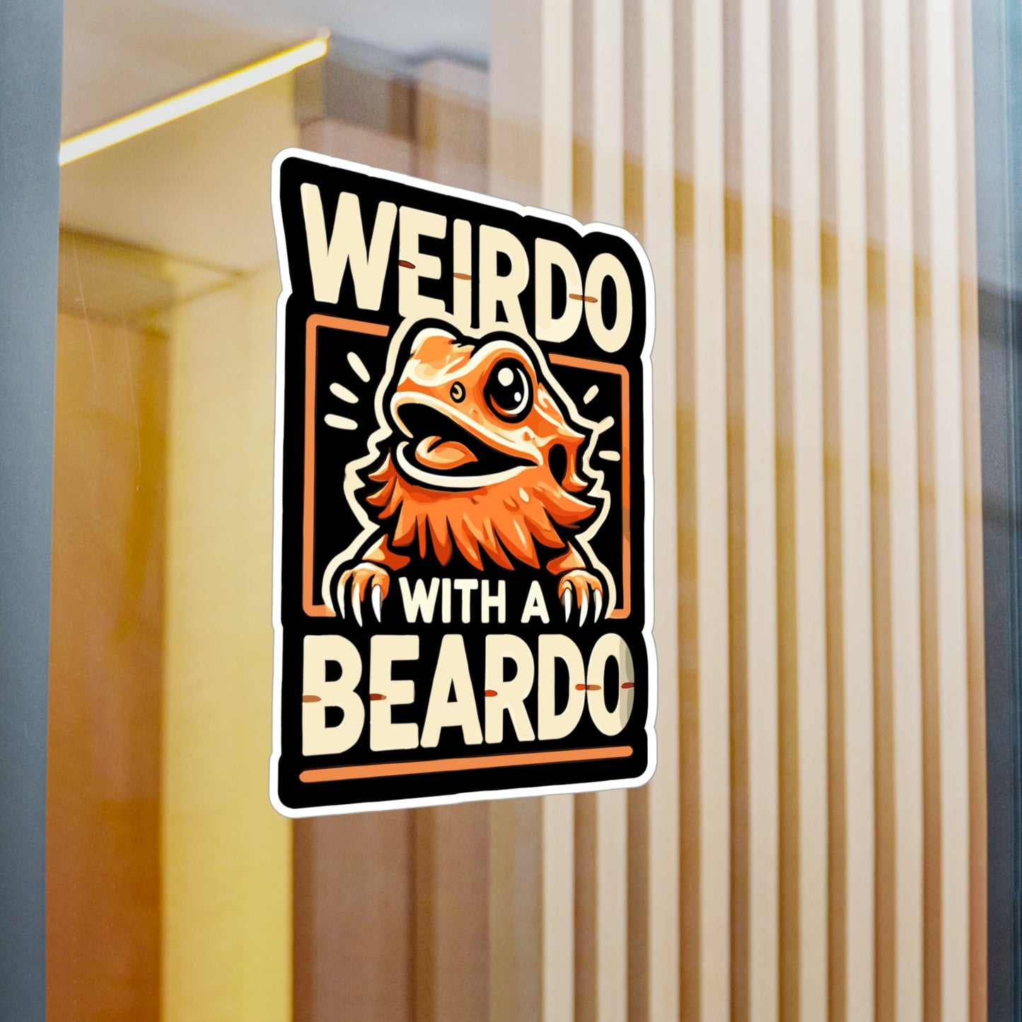 Weirdo With A Beardo - Lizards Sticker for Laptop Sticker. Water Bottle Sticker, Vinyl Beardies Decal - Lizards Gift