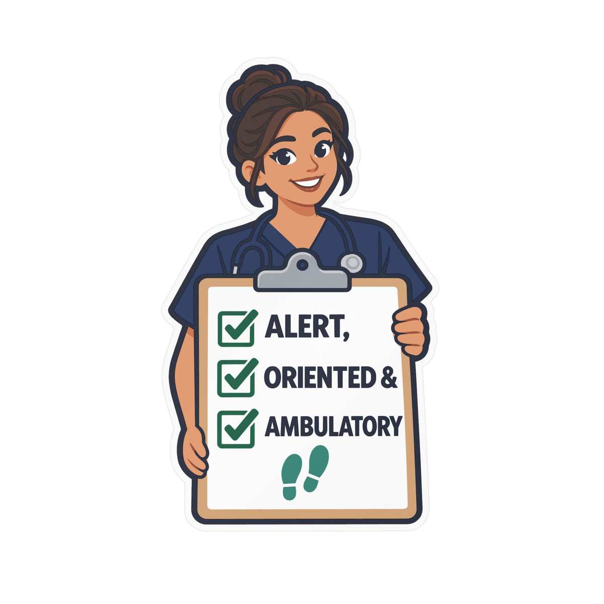 Nurse Sticker – Alert, Oriented & Ambulatory Nursing Student Vinyl Decals for Laptop and Water Bottle