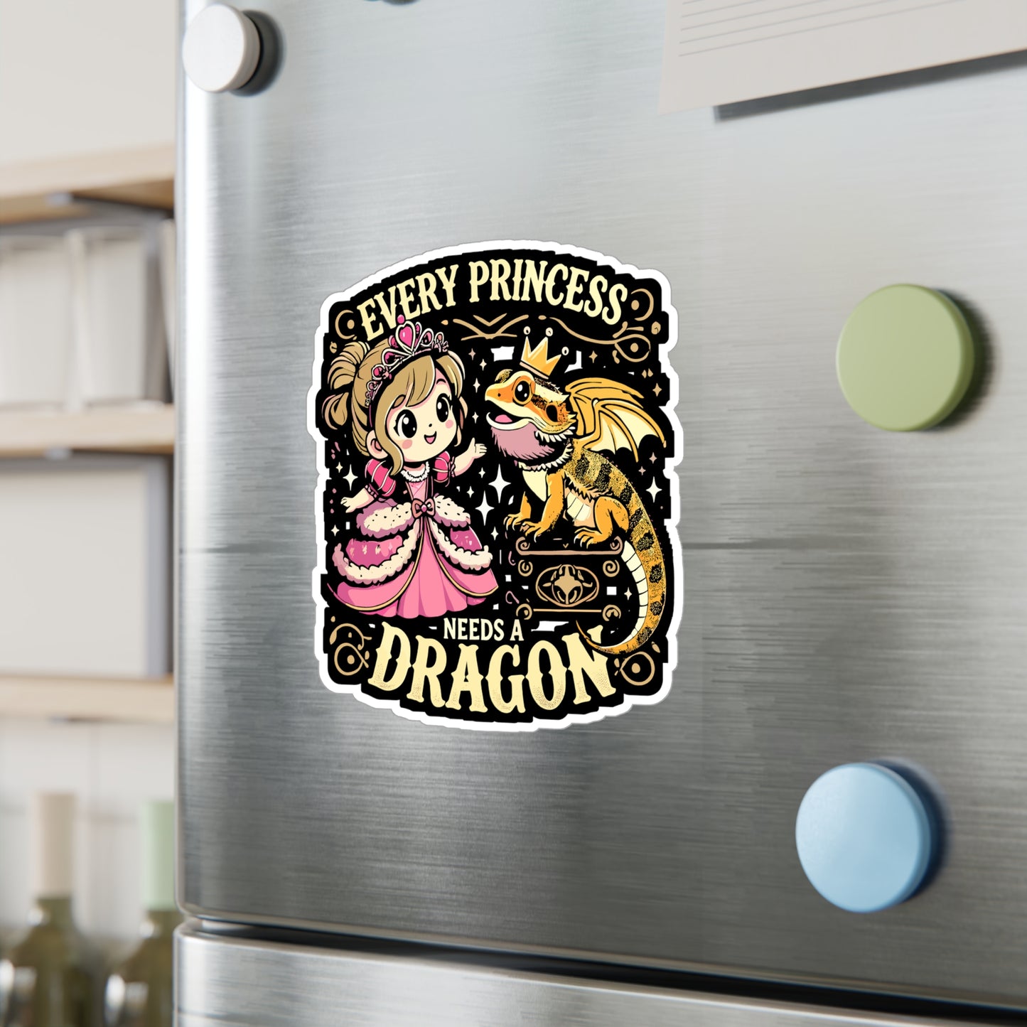 Every Princess Needs A Dragon - Lizards Sticker for Laptop Sticker. Water Bottle Sticker, Vinyl Beardies Decal - Lizards Gift