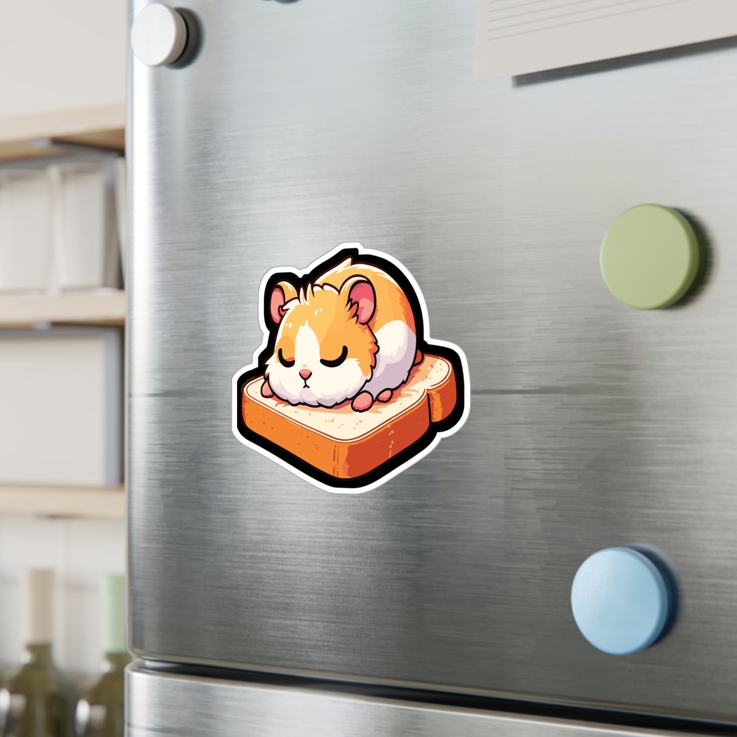 Hamster Sleeping on Toast - Hamster Sticker for Laptop Sticker. Water Bottle Sticker, Vinyl Toast Decal - Hamster Gift