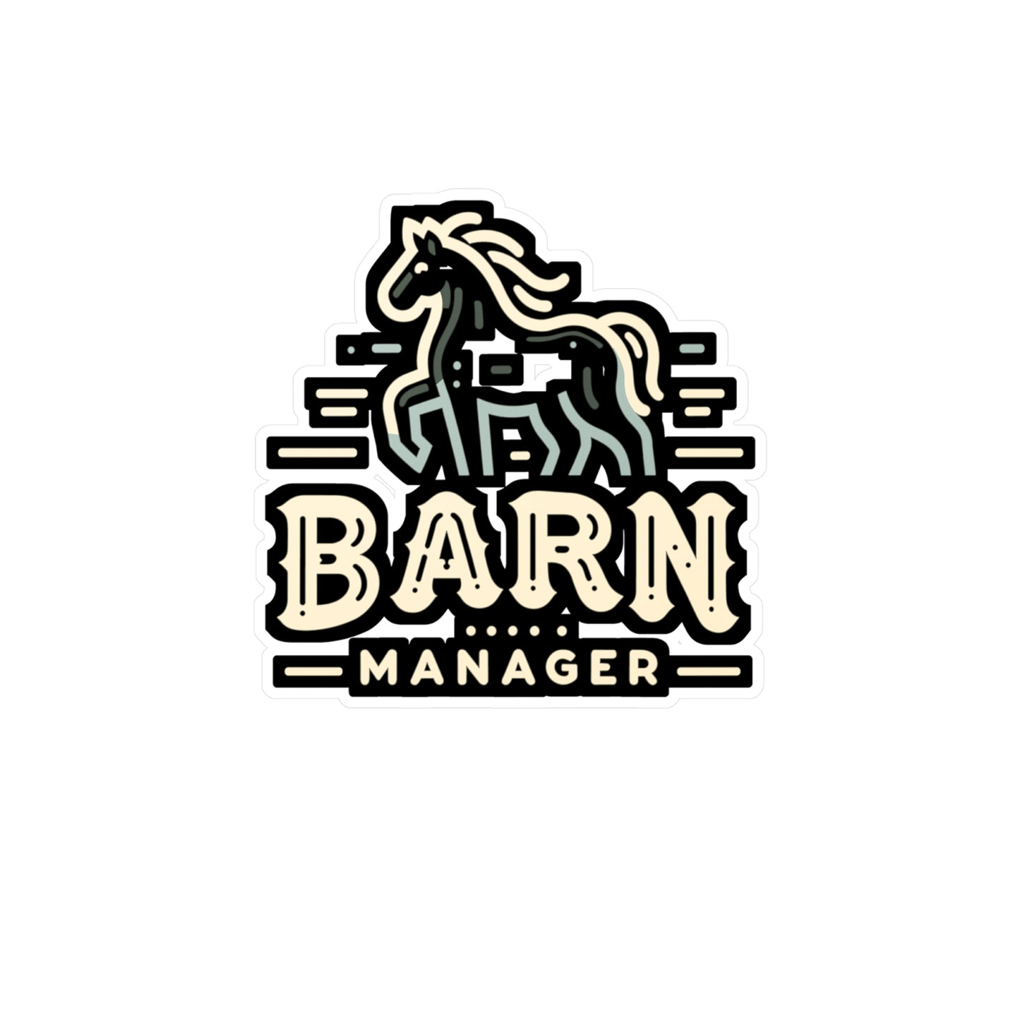 Barn Manager - Horse Sticker for Car Window Laptop Sticker. Water Bottle Sticker, Vinyl Pasture Decal, Neigh Sticker - Horse Gift