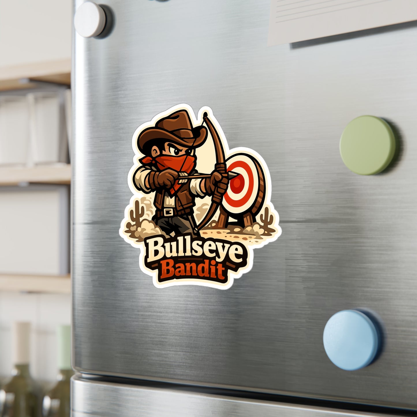 Archery Sticker Bullseye Bandit Vinyl Waterproof Decals for Laptop Water Bottle, Archer Hunting Shoot Design