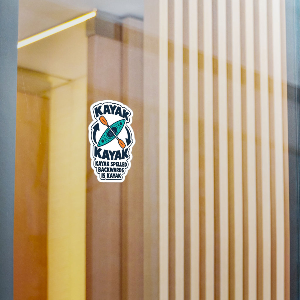 Kayak Sticker - Spelled Backwards Is Kayak, Funny Kayaking and Rowing Decals for Any Kayaker, Laptop or Water Bottle