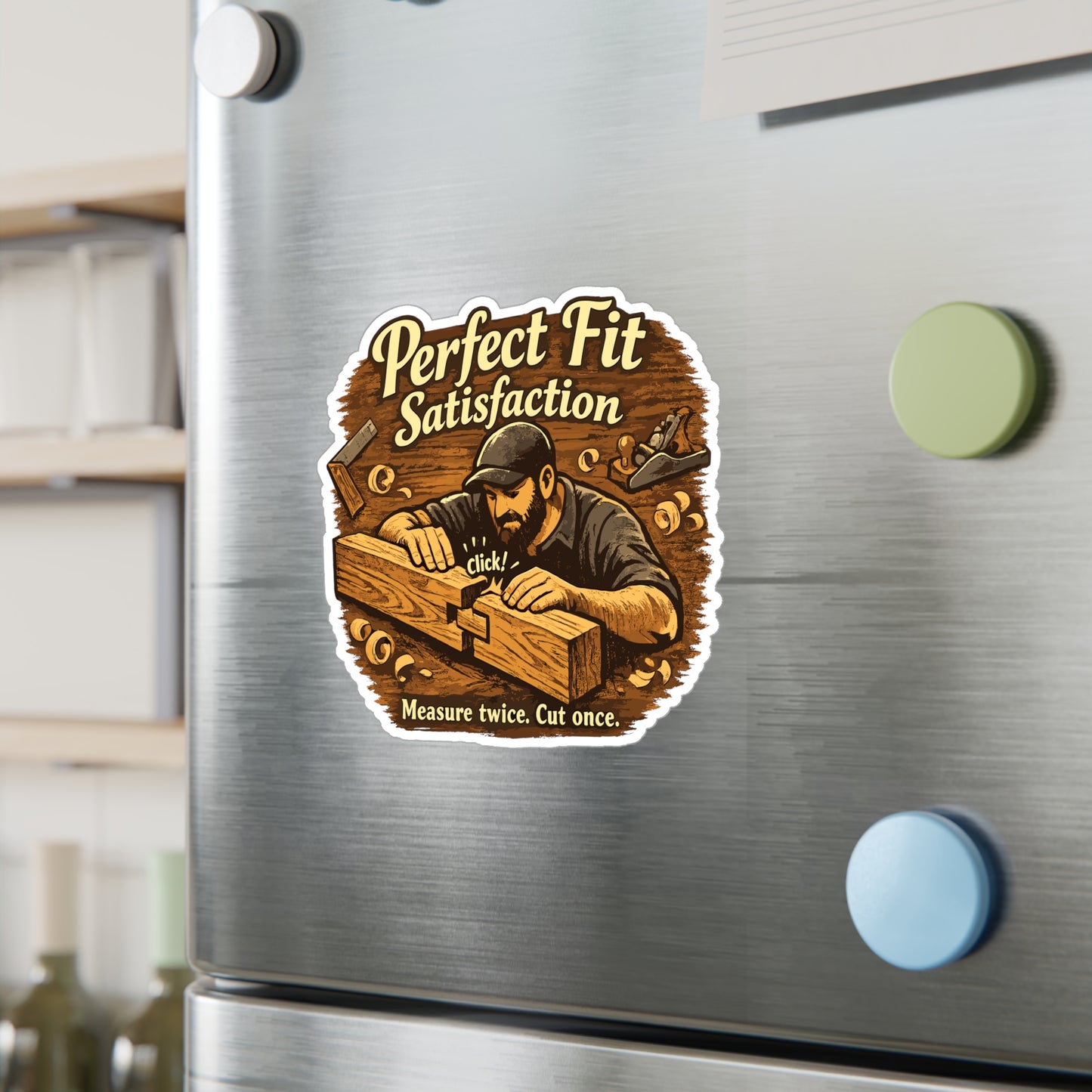 Carpenter Sticker Perfect Fit Satisfaction – Waterproof Vinyl decals for Laptop, Water Bottle, Woodworker Design