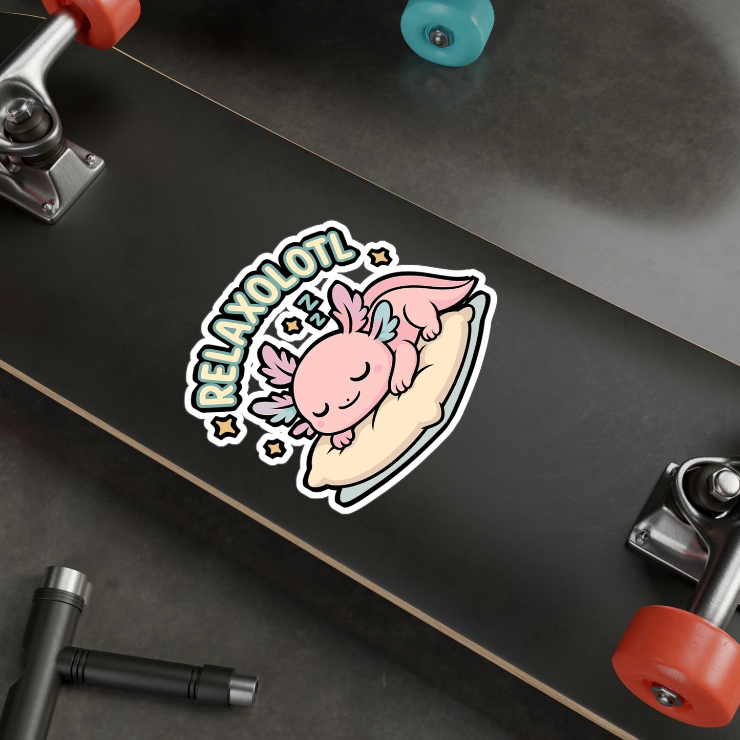 Axolotl Sticker – Relaxolotl Cute Cartoon Decal for Laptop or Water Bottle, Relaxation Vinyl Waterproof Stickers for Kids & Adults