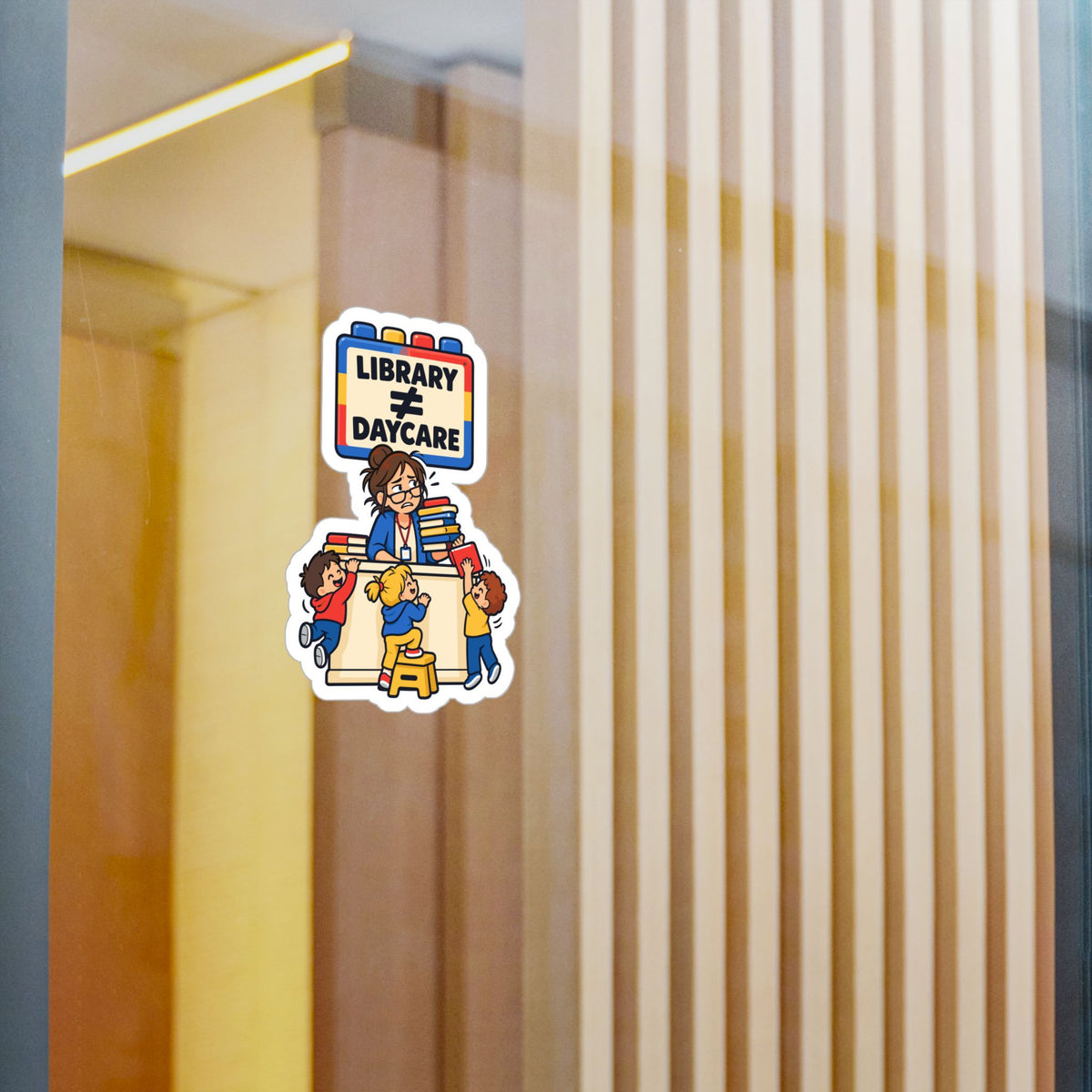Librarian Sticker, Library ≠ Daycare Design with Fabulous Magical Unicorn Decals for Laptop or Water Bottle