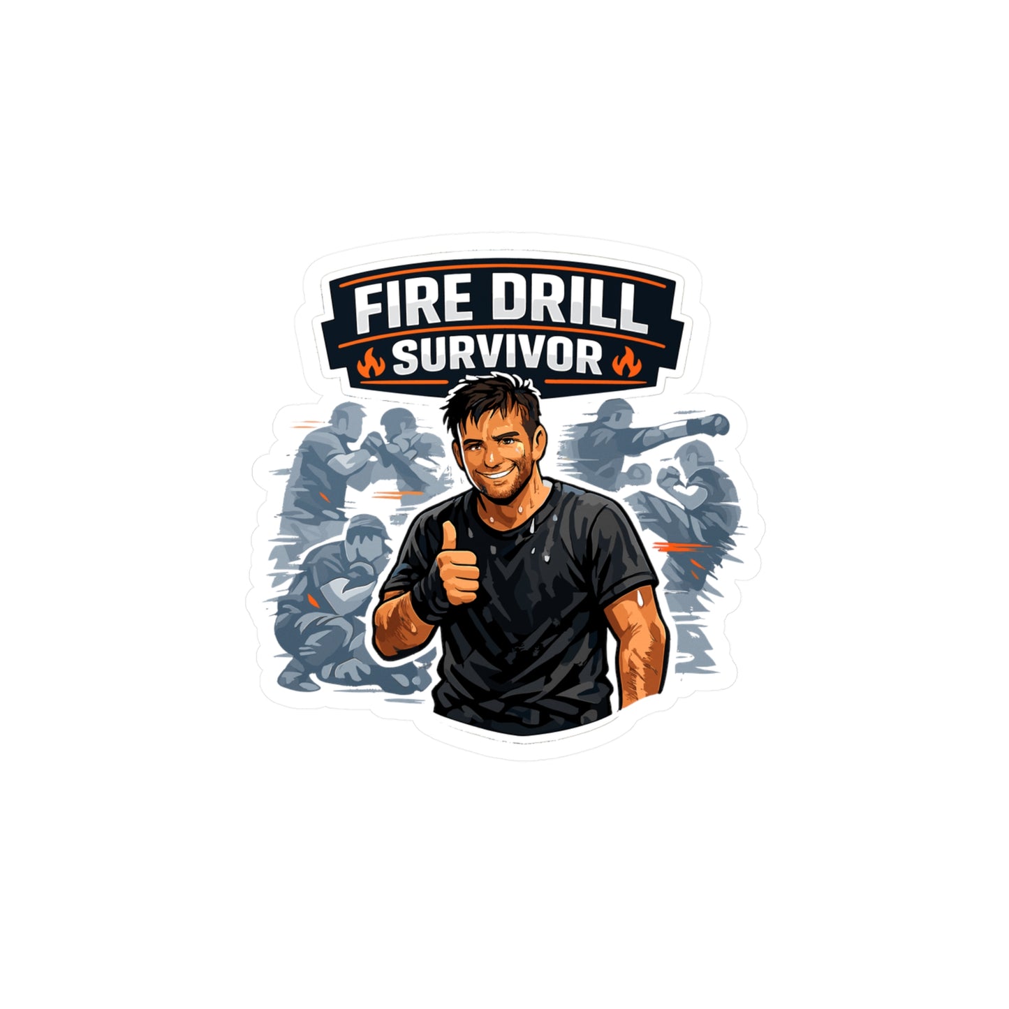Krav Maga Sticker Fire Drill Survivor Martial Arts Self Defense Decals Waterproof Vinyl for Laptop Water Bottle