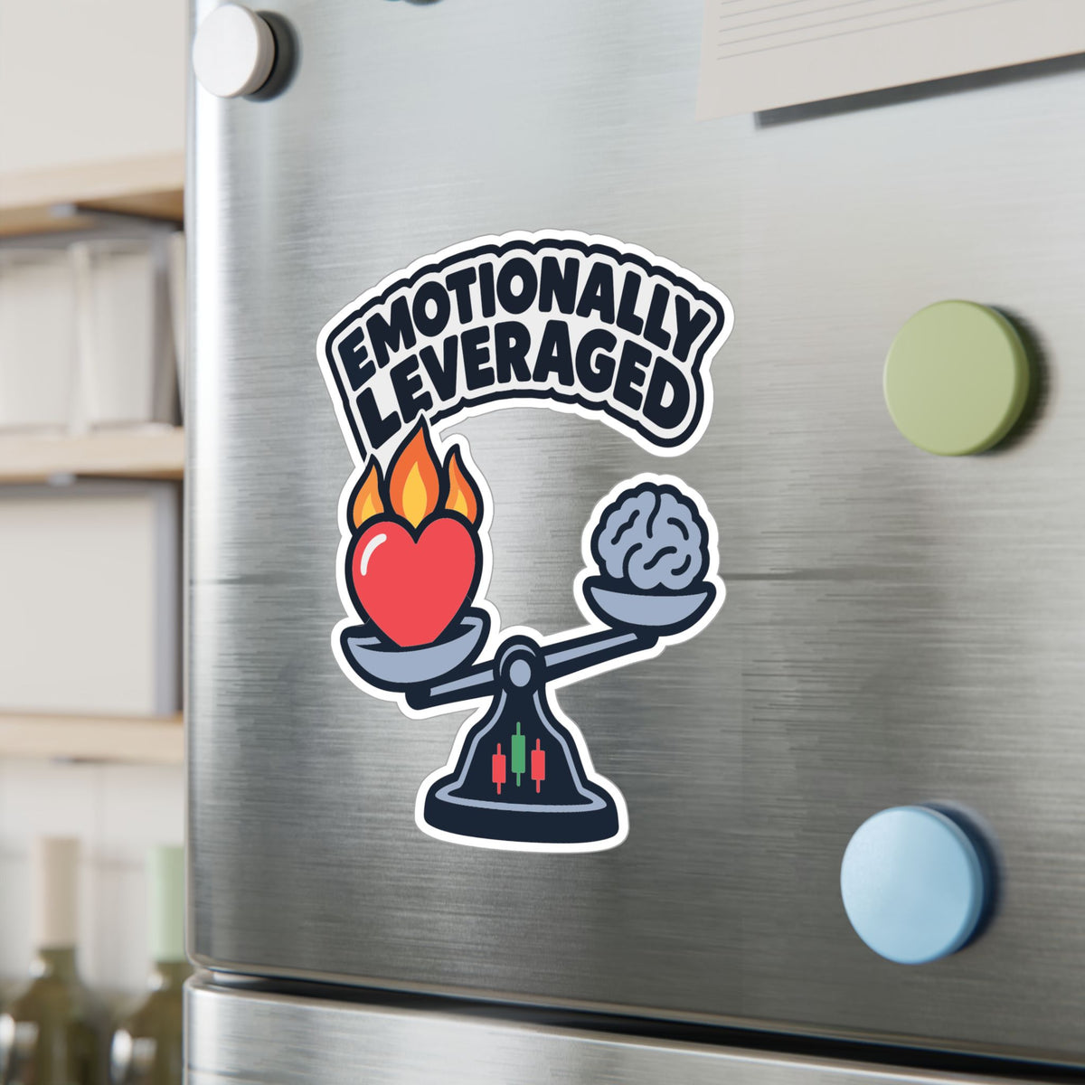 Day Trading Sticker – Emotionally Leveraged Design for Stock Market and Forex Traders, Laptop and Water Bottle Decals