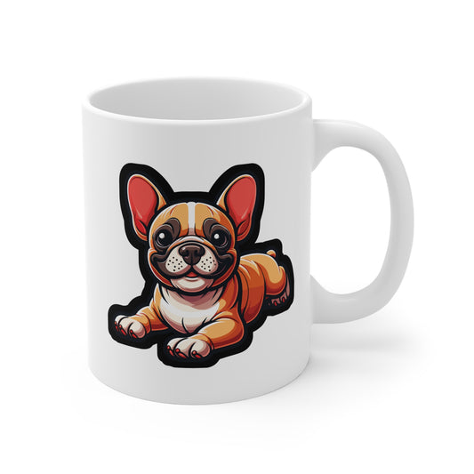 French Bulldog - French Mug for Coffee 11oz. French Cup, White ceramic, Bulldog Mug, Frenchie Tea Cup - French Gift