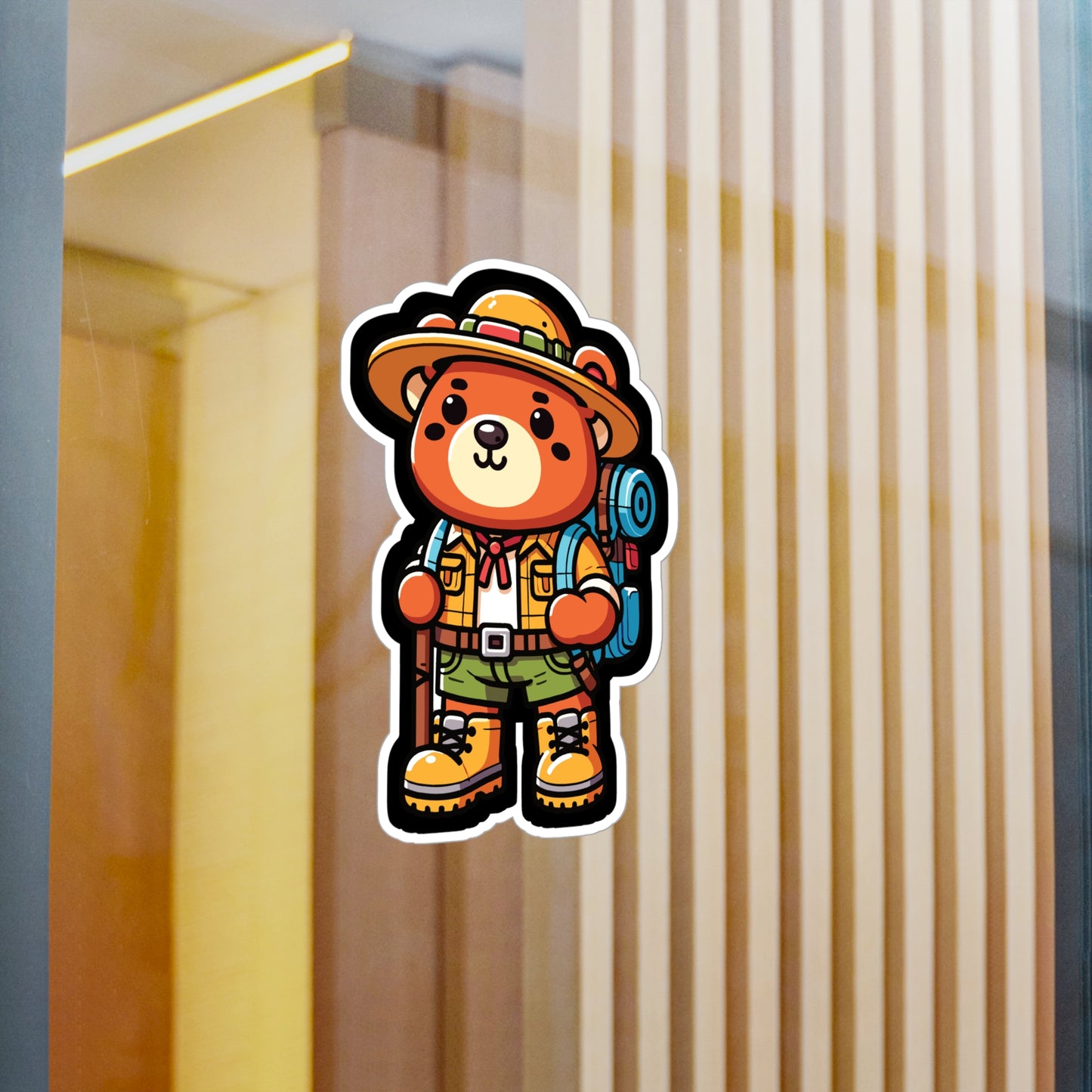 Hiking Bear - Bear Sticker for Car Window Laptop Sticker. Water Bottle Sticker, Vinyl Hiking Decal, Adventure Sticker - Bear Gift