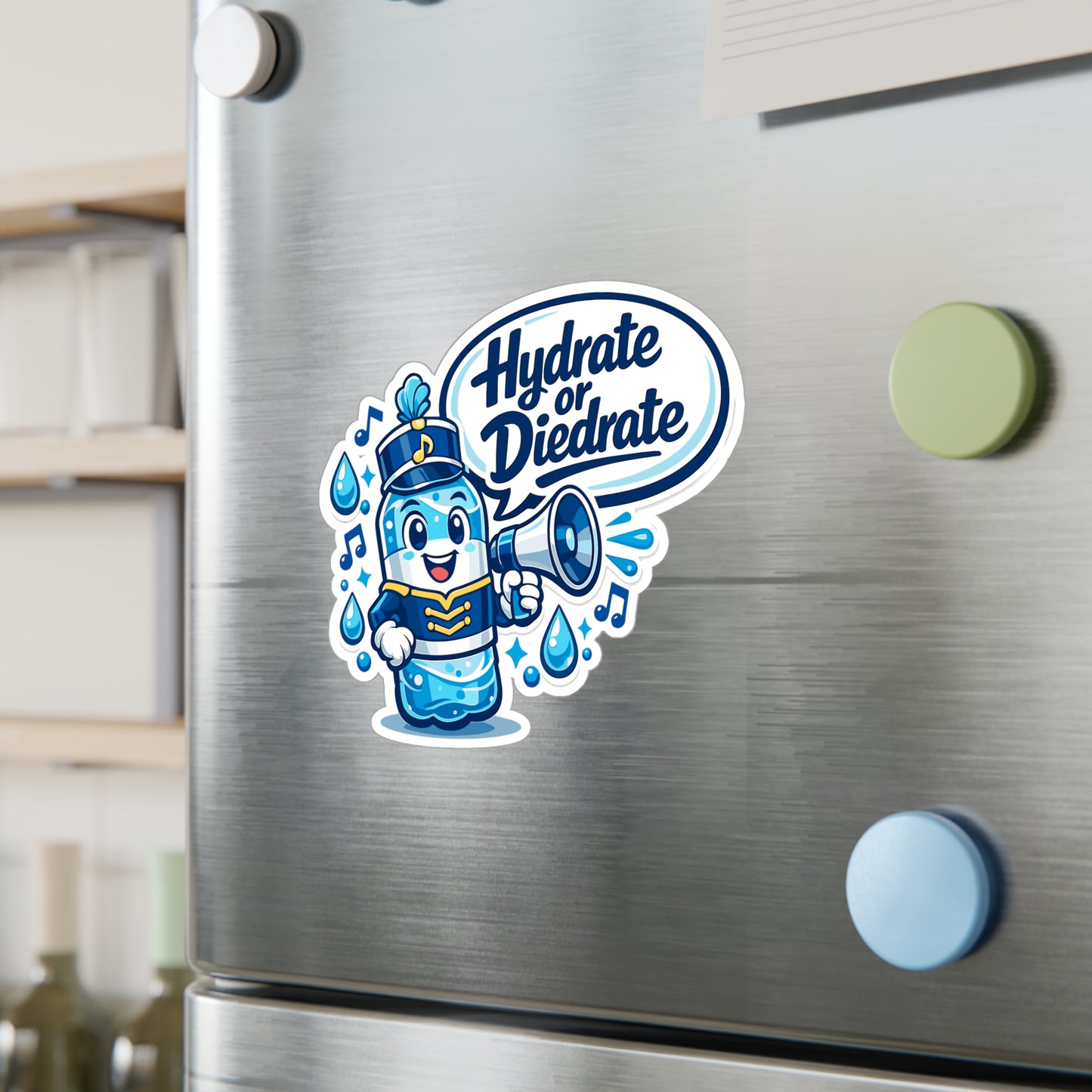 Marching Band Sticker Hydrate or Diedrate Funny Drummer Band Director Mellophone Vinyl Waterproof Decals for Laptop Water Bottle