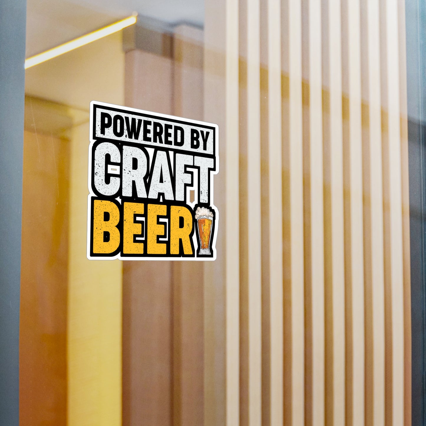 Powered by Craft Beer - Beer Sticker for Car Window Laptop Sticker. Water Bottle Sticker, Vinyl Alcohol Decal, Drinking Sticker - Beer Gift