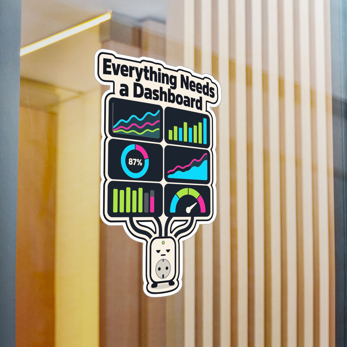 Tech Sticker - Everything Needs A Dashboard, Reboot Button and Bandage Decals for Laptop and Water Bottle