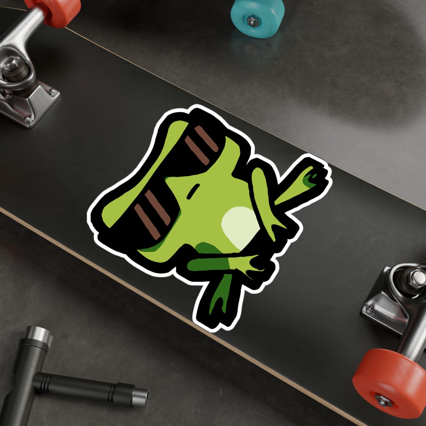 Frog with Sunglasses - Frog Sticker for Car Wall Window Laptop Sticker. Water Bottle Sticker, Vinyl Sunglasses Decal, Cool Sticker - Frog Gift