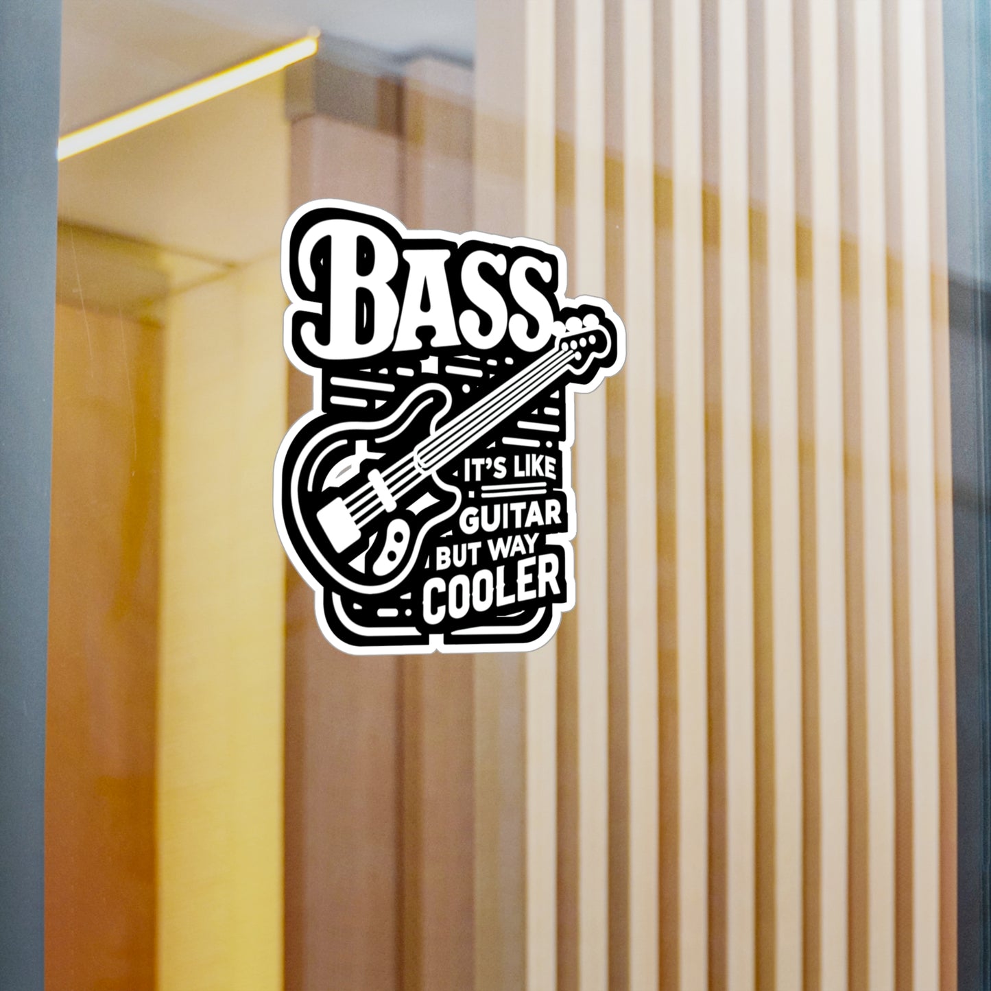 Bass It's Like A Guitar But Way Cooler - Relax Sticker for Car Laptop Sticker. Water Bottle Sticker, Vinyl Bass player Decal - Relax Gift