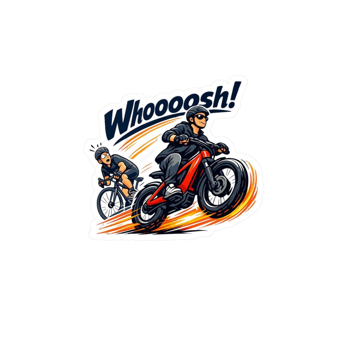 E-Bike Sticker Whoooosh! Electric Bike Decals Waterproof Vinyl for Laptop, Water Bottle eCycling e Cyclist
