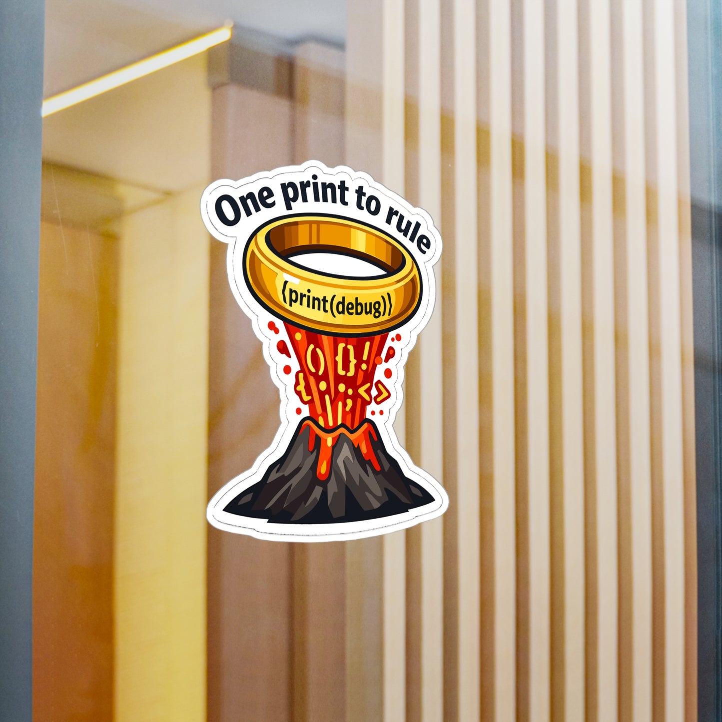 Coding Sticker "One Print to Rule" – Funny Programmer Source Code Semicolon decals, Waterproof Vinyl for Laptop or Water Bottle