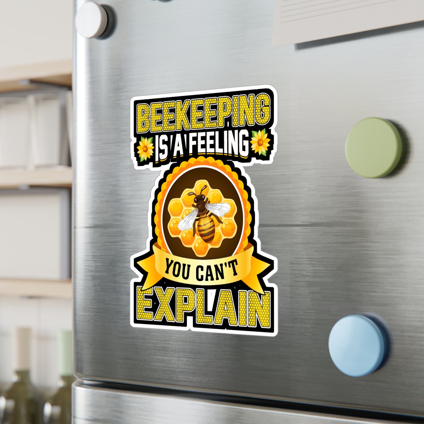 Beekeeping is a feeling you can't explain - Beekeeping Sticker for Laptop Sticker. Water Bottle Sticker, Vinyl Brood Decal - Beekeeping Gift