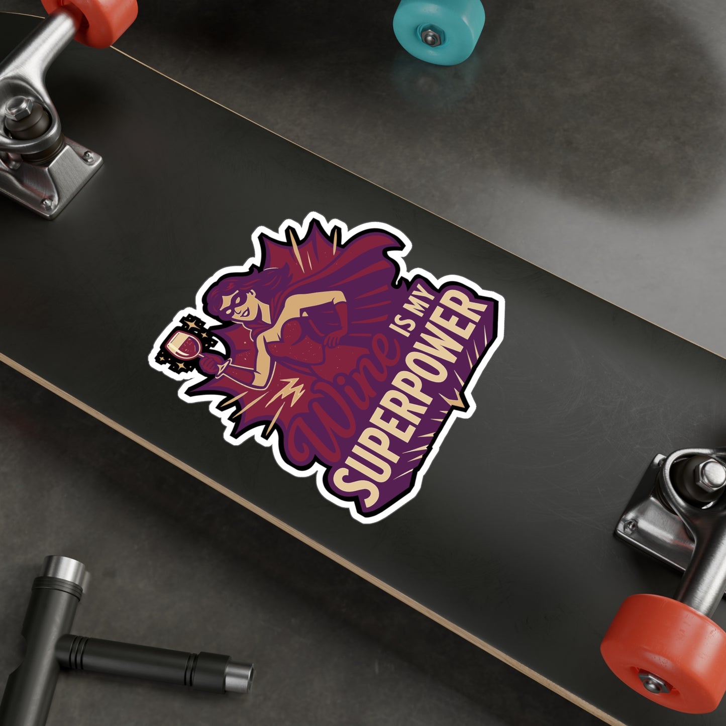 Wine Is My Superpower - Wine Sticker for Laptop, Water Bottle, Gifts for Drink Lovers, Fun Drinking Accessory