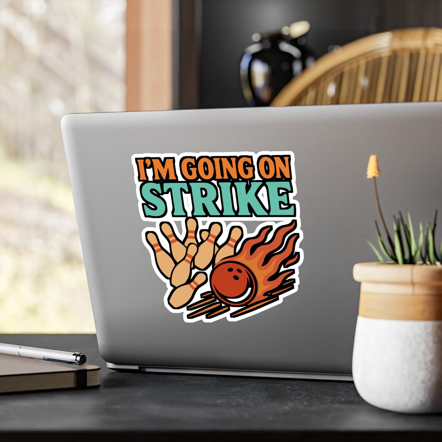 I'm Going On Strike – Funny Bowling Sticker for Laptop, Car Window, or Water Bottle | Vinyl Sports Decal & Gutter Gift Idea