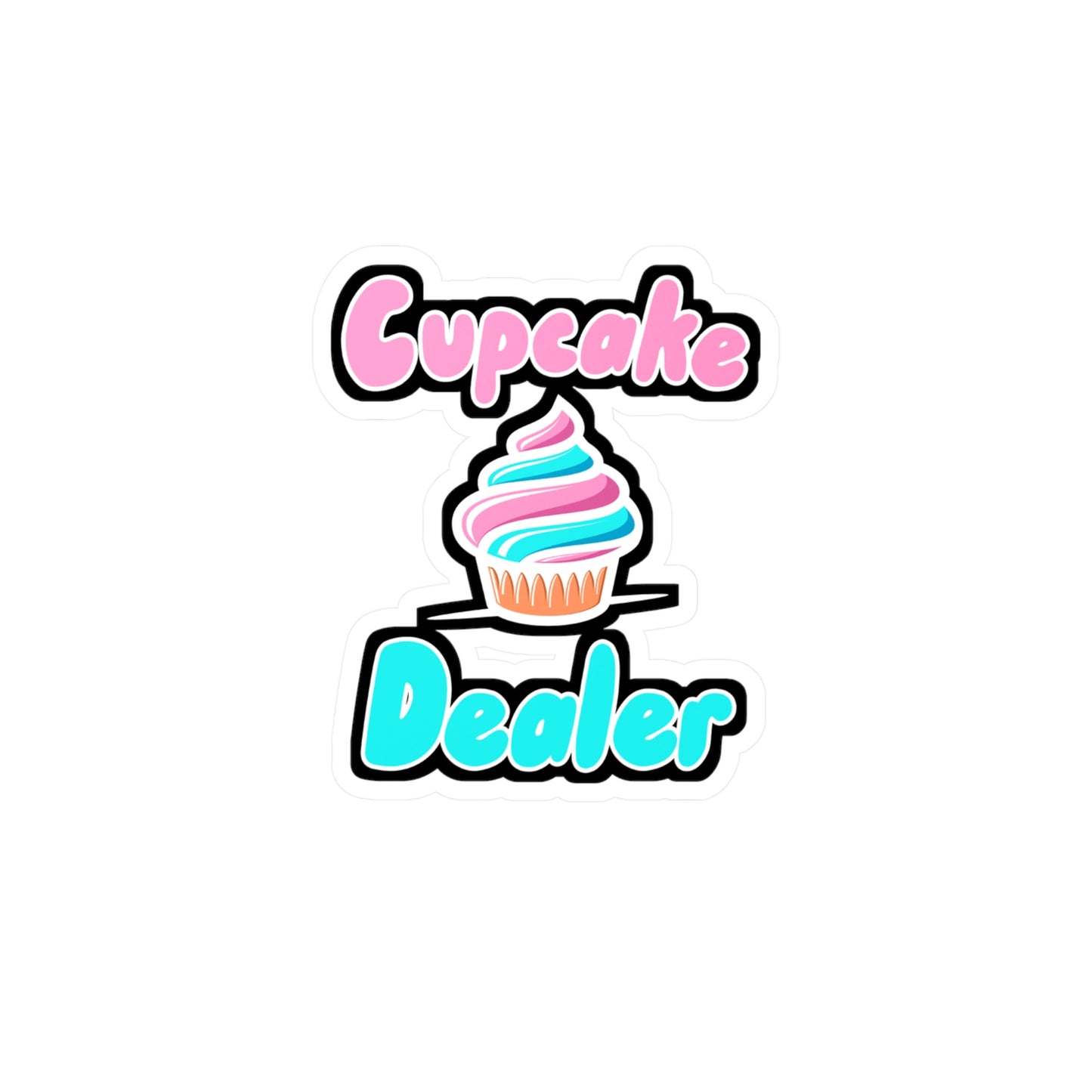 Cupcake Dealer - Cupcake Sticker for Wall, Laptop, Window, Truck, Car Cupcake Gift Vinyl Cake Decal Sticker