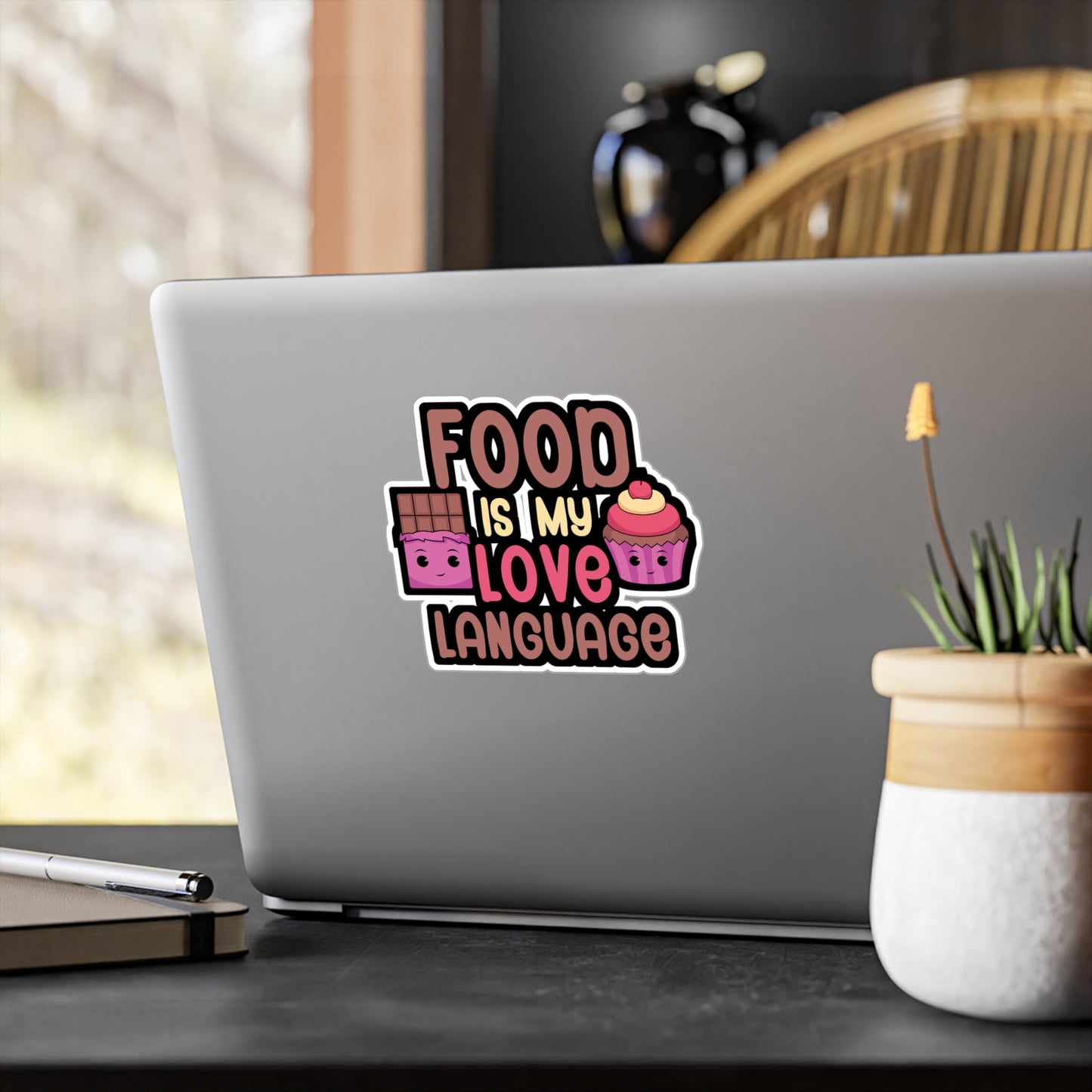 Food is my love language - Gift Sticker for Car, Wall, Laptop, Window, Truck Gift Gift Vinyl Chef Decal Sticker