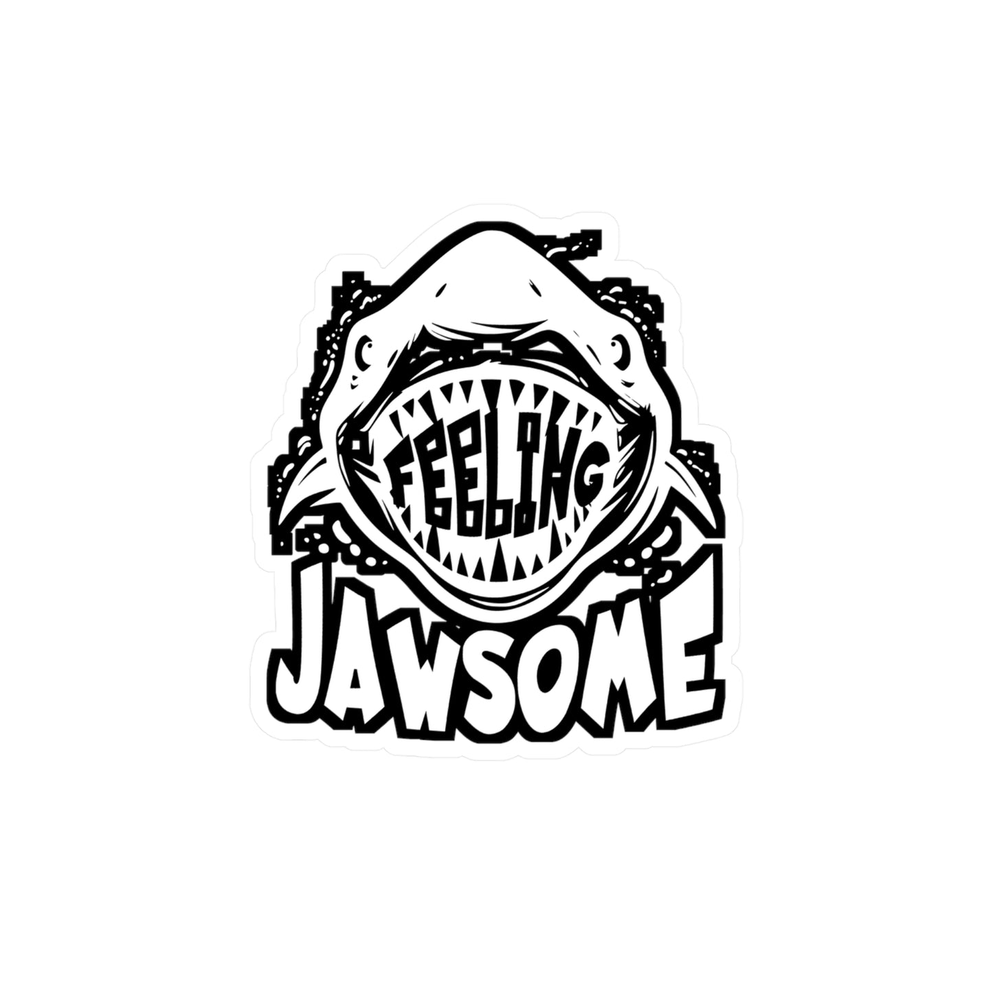 Feeling Jawesome - Sharks Sticker for Car Window Laptop Sticker. Water Bottle Sticker, Vinyl Marine Decal, Jaws Sticker - Sharks Gift