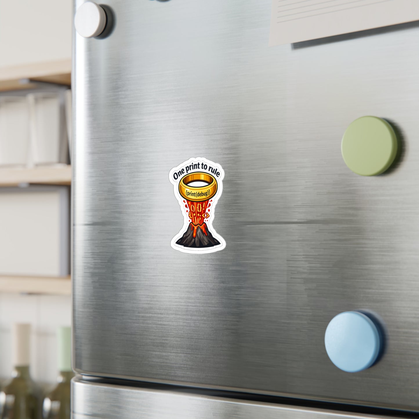 Coding Sticker "One Print to Rule" – Funny Programmer Source Code Semicolon decals, Waterproof Vinyl for Laptop or Water Bottle