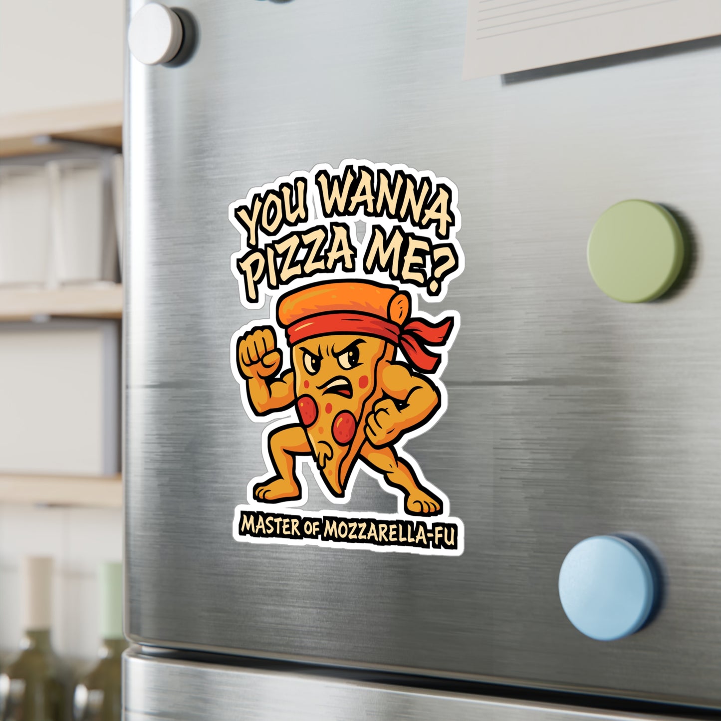 You Wanna Pizza Me? – Funny Pizza Sticker for Laptop, Car Window & Water Bottle | Vinyl Martial Arts Decal, Taekwondo Gift