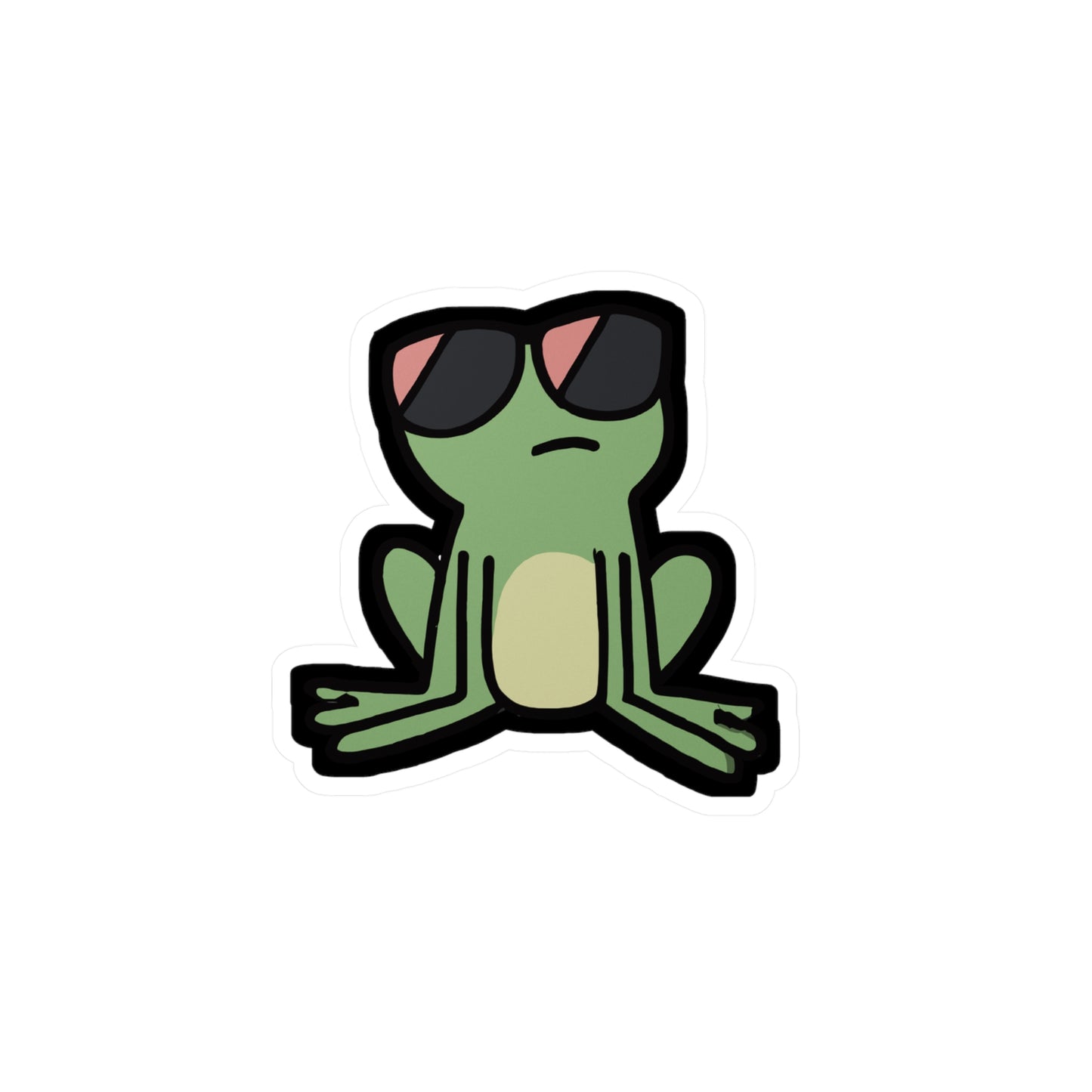 Frog with Sunglasses - Frog Sticker for Car Window Laptop Sticker. Water Bottle Sticker, Vinyl Sunglasses Decal, Cool Sticker - Frog Gift