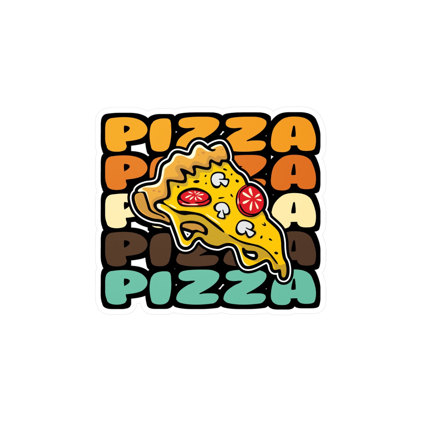 Pizza - Pizza Sticker for Car Window Laptop Sticker. Water Bottle Sticker, Vinyl Pyramid Decal, Pizza Sticker - Pizza Gift