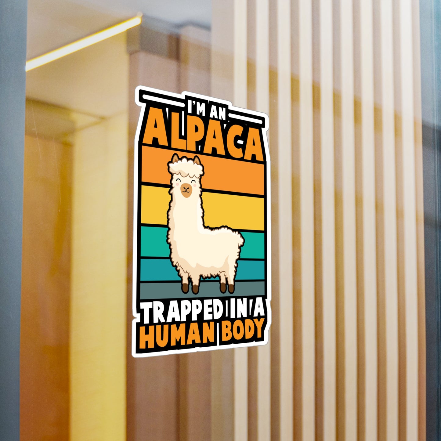 I'm an Alpaca Trappped In A Human Body - Alpaca Sticker for Laptop Sticker. Water Bottle Sticker, Vinyl Alpacas Decal - Alpaca Gift