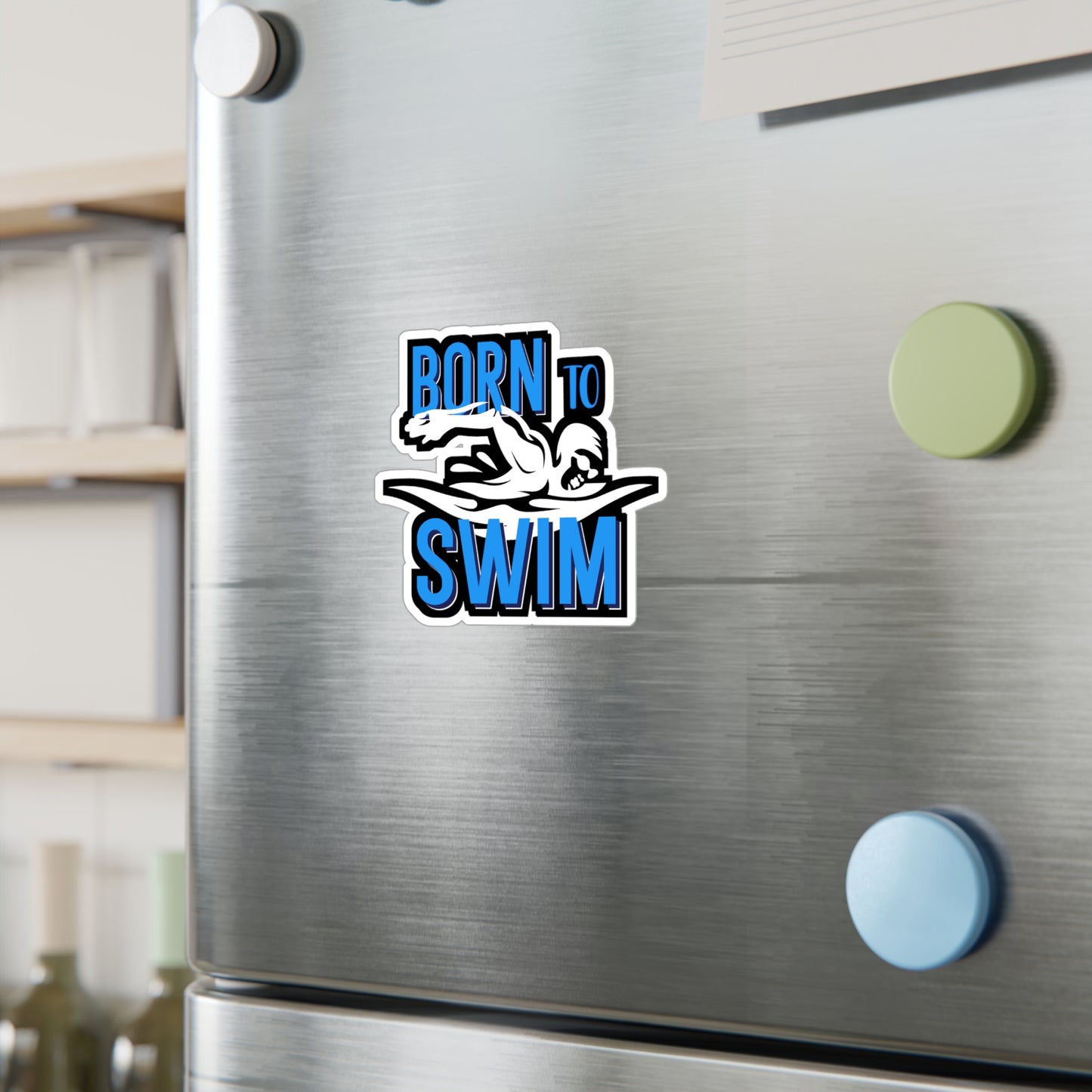 Born To Swim - Swimming Sticker for Wall, Laptop, Window, Truck, Car Swimming Gift Vinyl Swimmer Decal Sticker