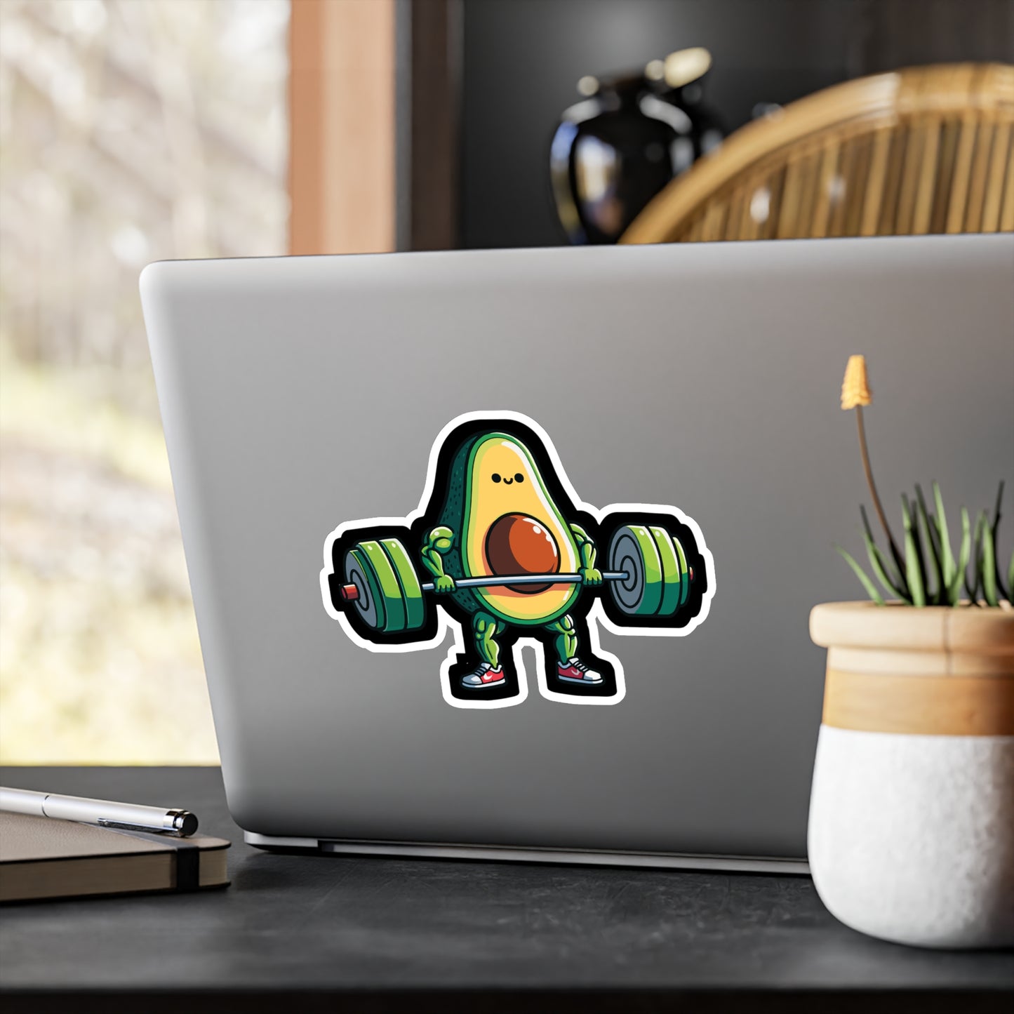 Avocado Weightlifter Bodybuilder - Bodybuilding Sticker for Laptop Sticker. Water Bottle Sticker, Vinyl Weightlifting Decal - Bodybuilding Gift