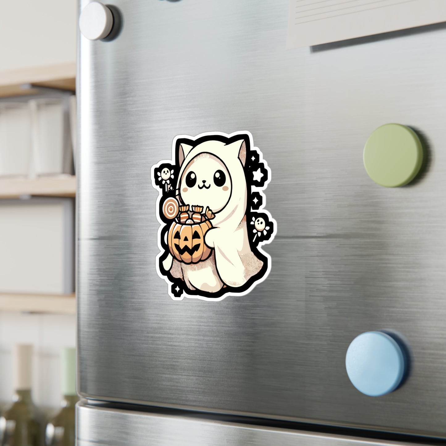 Ghost Halloween Costume Sweets - Halloween Sticker for Laptop Sticker. Water Bottle Sticker, Vinyl Ghost Decal - Halloween Gift