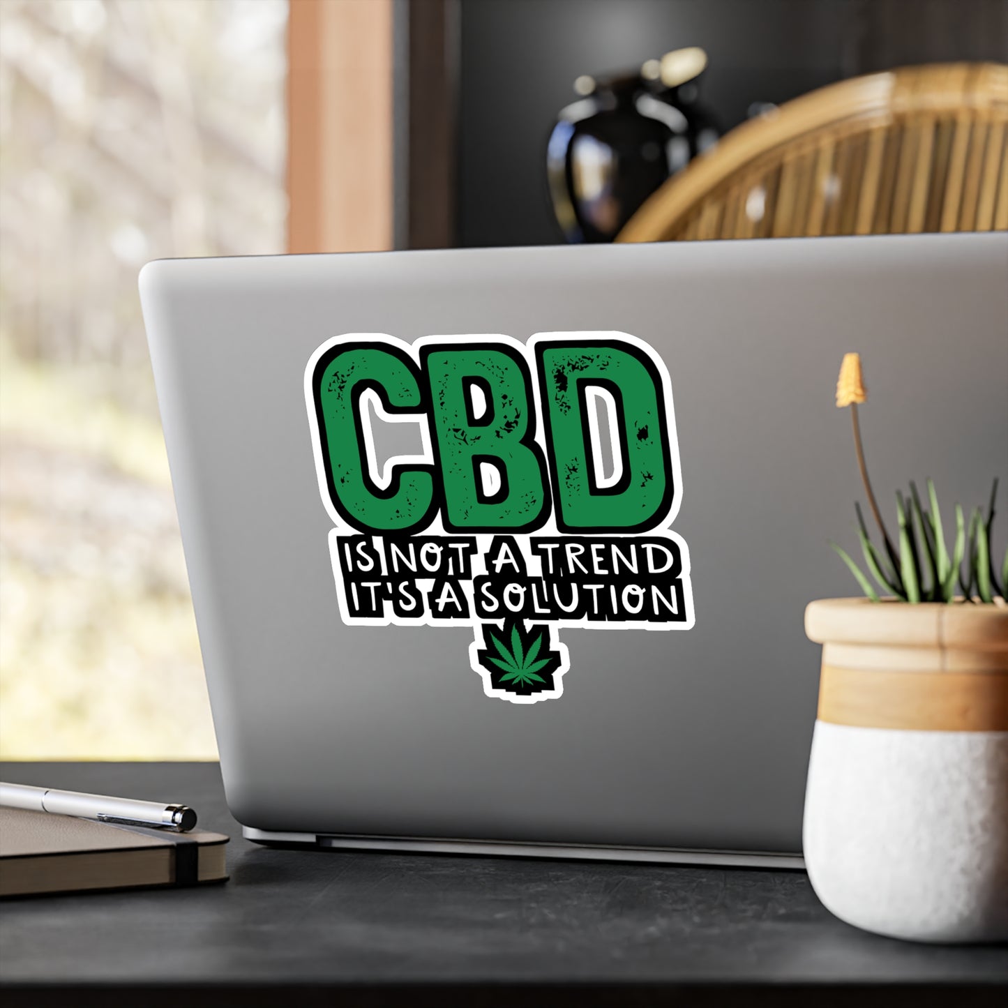 CBD Is Not A Trend It's A Solution - Cbd-oil Sticker for Laptop Sticker. Water Bottle Sticker, Vinyl Cbd Decal - Cbd-oil Gift