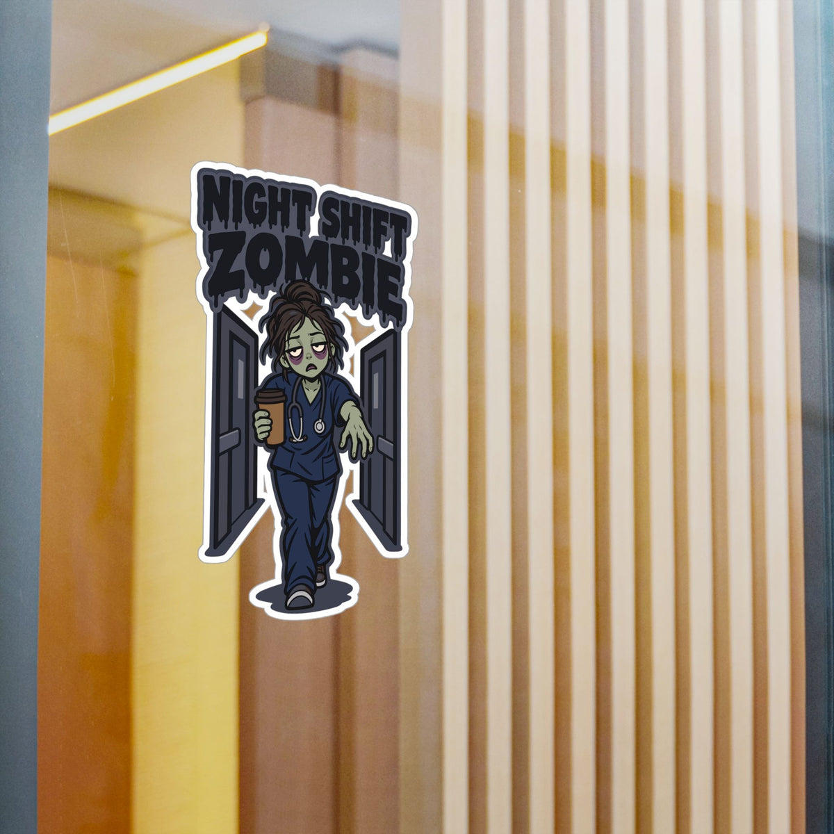 Nurse Sticker Night Shift Zombie Decals for Laptop and Water Bottle, Waterproof Vinyl Nursing Student Gift